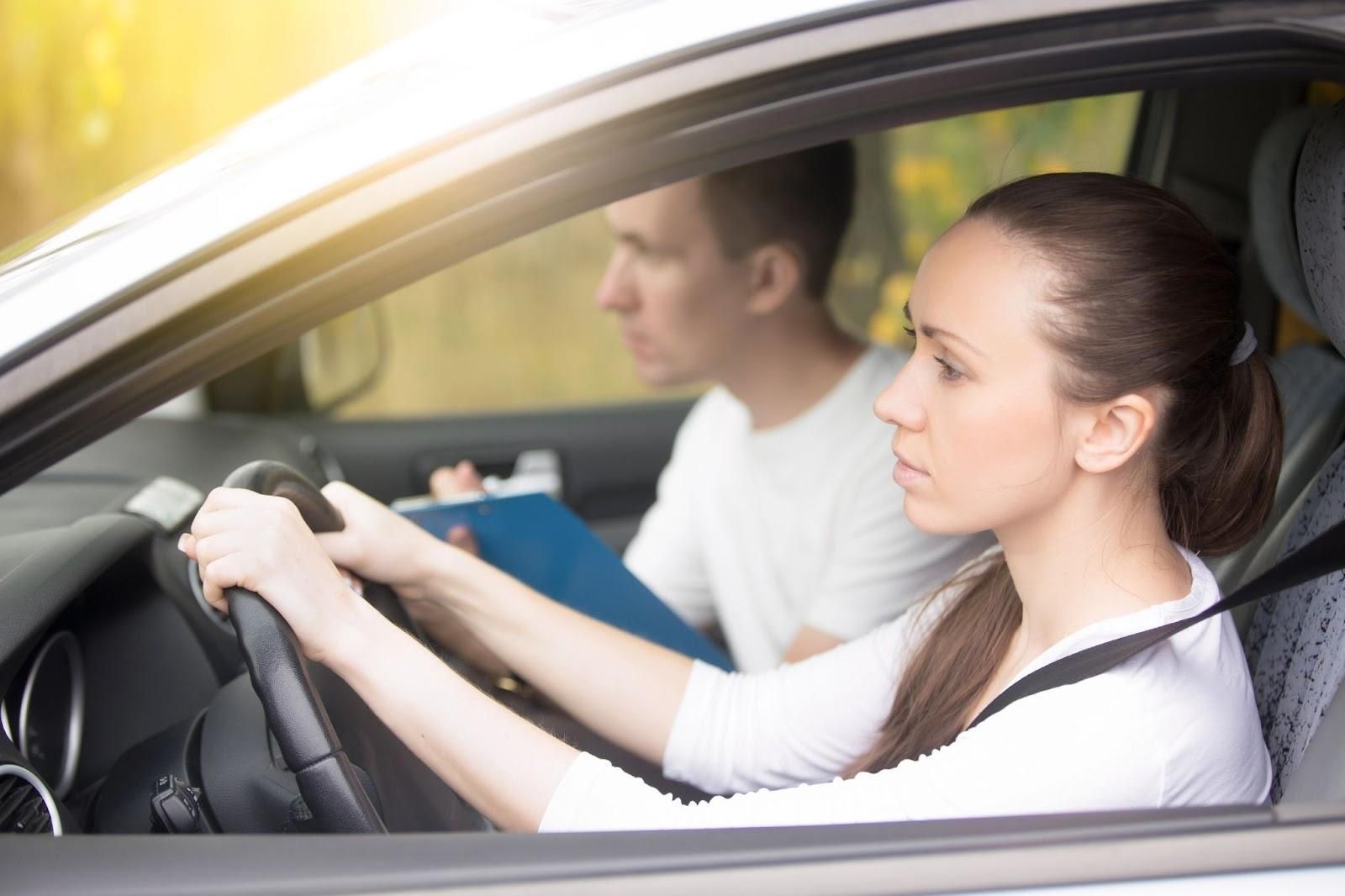 Woman takes driver improvement course in Virginia.